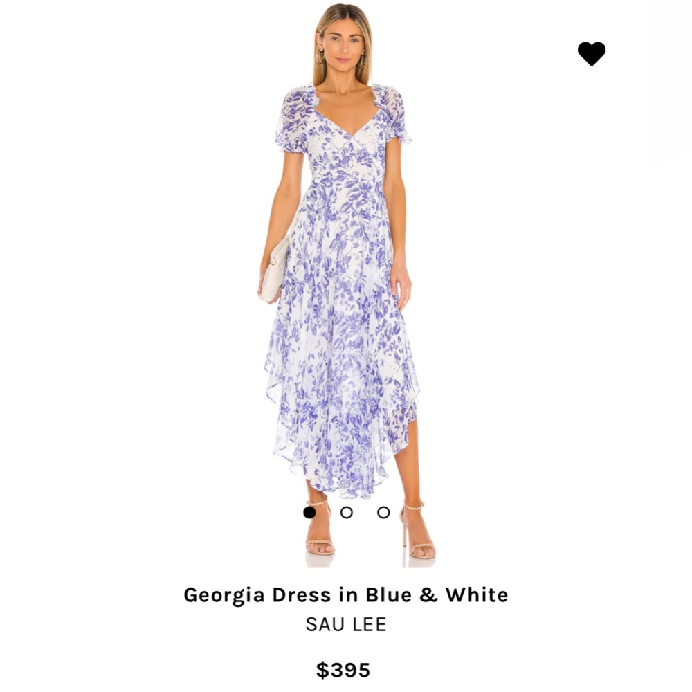 Sau Lee Georgia Dress in Blue & White